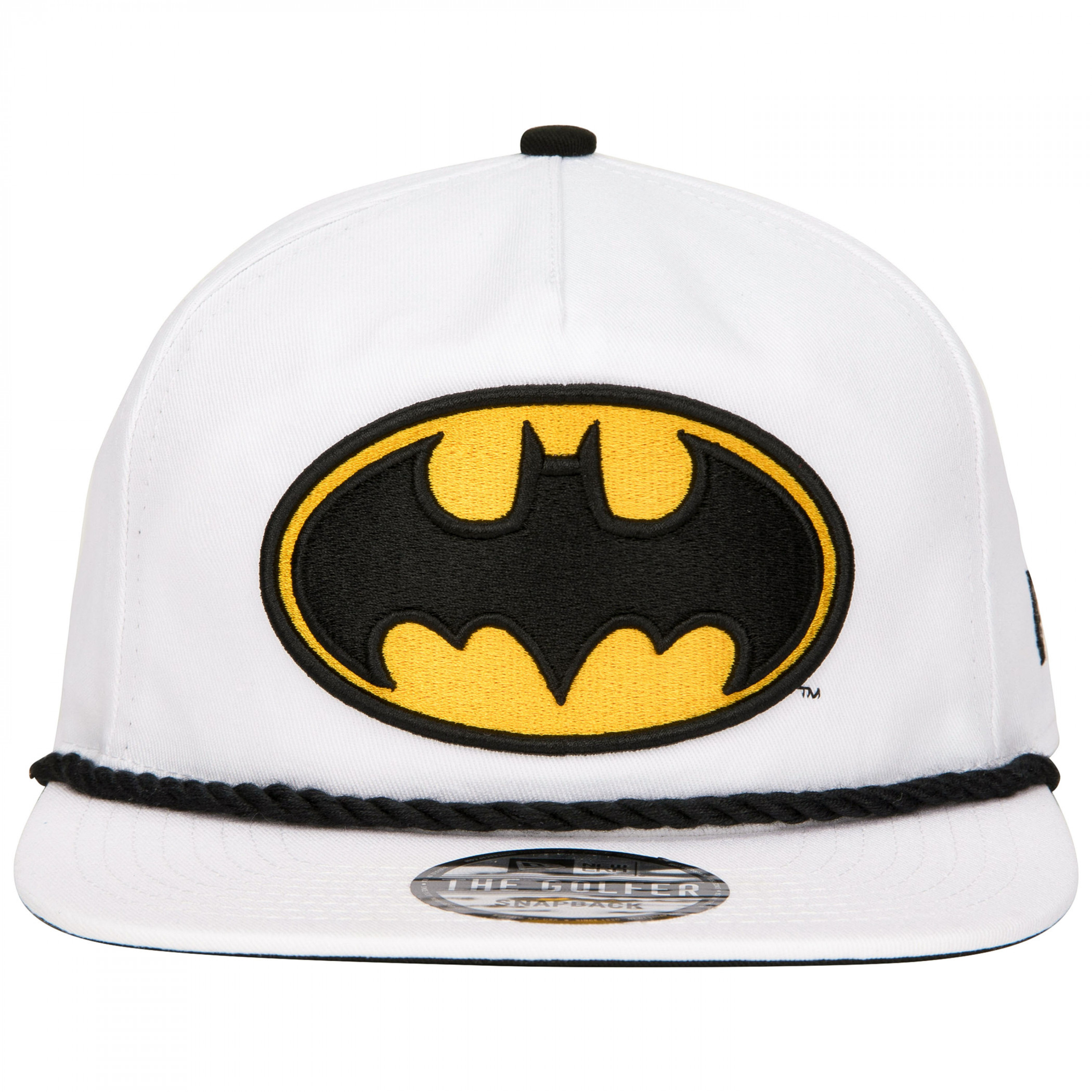 Batman Classic Logo White Colorway New Era Adjustable Golfer Rope Hat